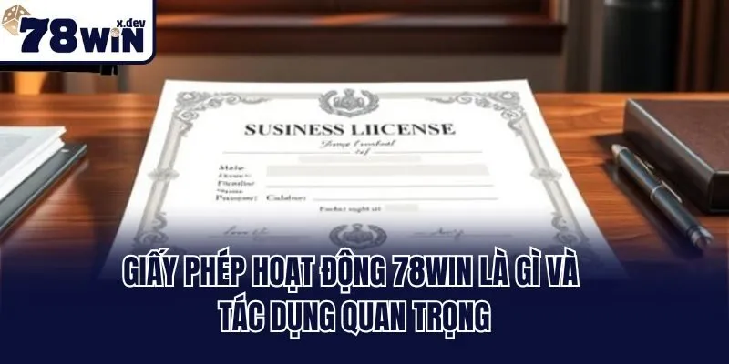 Giấy Phép Hoạt Động 78win - Cập nhật Chứng Nhận Pháp Lý 2025 1 Giấy phép hoạt động 78win là gì và tác dụng quan trọng